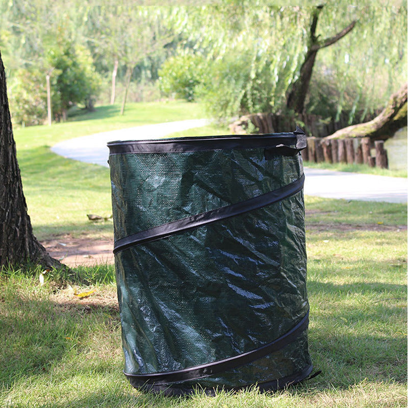 Portable Pop-up Trash Bin - 22-Gallon Capacity, Folding Leaf Bag with Zippered Lid | Bentalia Homes