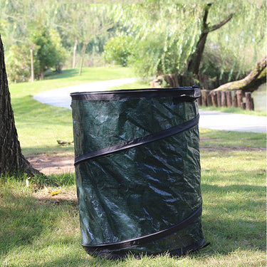 Portable Pop-up Trash Bin - 22-Gallon Capacity, Folding Leaf Bag with Zippered Lid | Bentalia Homes