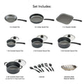 18-Piece Non-Stick Cookware Set – Steel Gray | Bentalia Homes