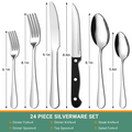 24-Piece Stainless Steel Flatware Set for 4 – Dishwasher Safe | Bentalia Homes