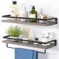 Rustic Bathroom Shelf with Towel Bar – Set of 2 | Bentalia Homes