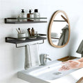 Rustic Bathroom Shelf with Towel Bar – Set of 2 | Bentalia Homes