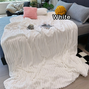 XBH Striped Flannel Fleece Blanket – Ultra-Soft, Lightweight, All-Season Comfort