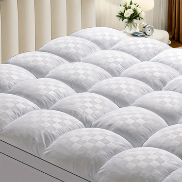 Extra Thick Quilted Mattress Topper – Soft & Cooling, Diamond Pattern, Fits 8-21" Deep Mattresses for Bedroom & Guest Room