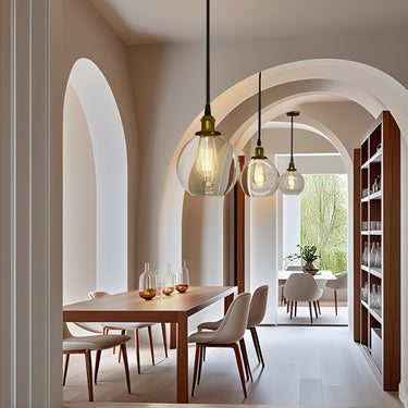 Modern Spherical Glass Chandelier – Commercial Grade Ceiling Light for Dining Rooms, Kitchens & Offices