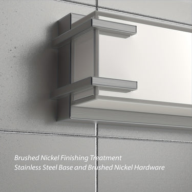 32" Bathroom Vanity Light – Brushed Nickel with Milky White Glass Shade (4000K Daylight)